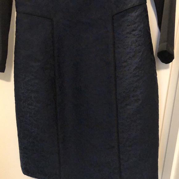 Navy blue/ black dress, size 0. Printed, embroidered design all around dress. - Picture 4 of 4